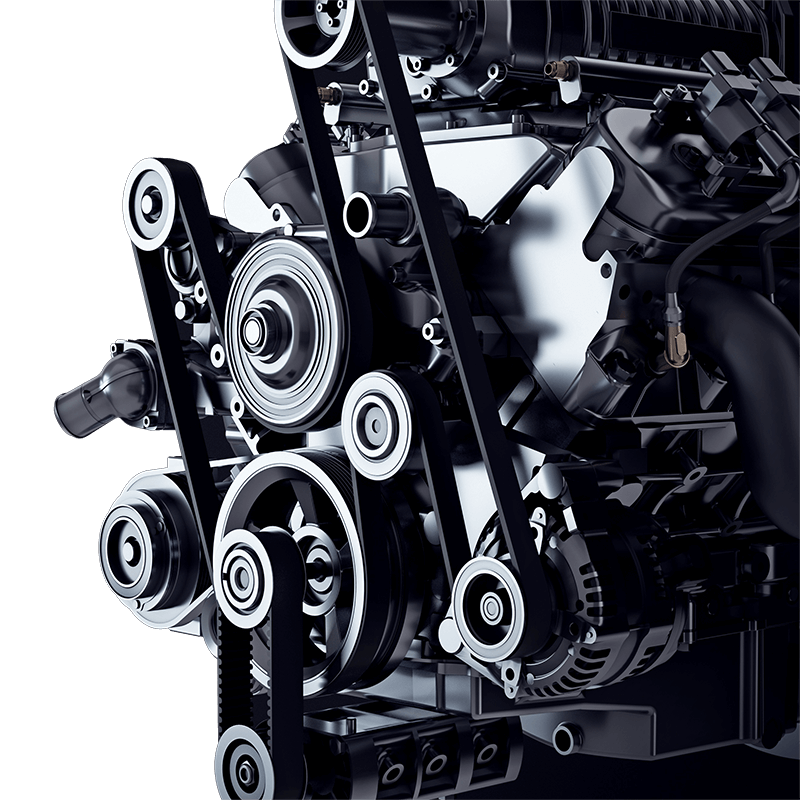 Car engine, studio image.